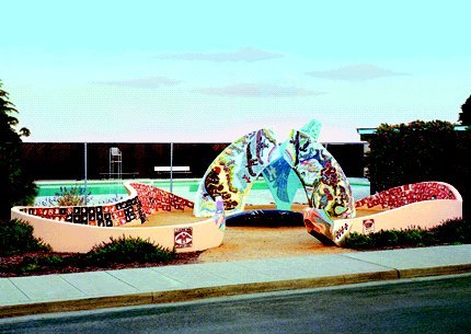 Cayucos: a Mosaic Sculpture Honoring Indigenous People, by Peter Ladochy